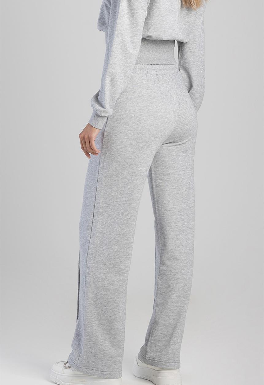 SISSY BOY - Fables: Glitter Fleece Wide Leg Sweat Pants - Light Grey Melange