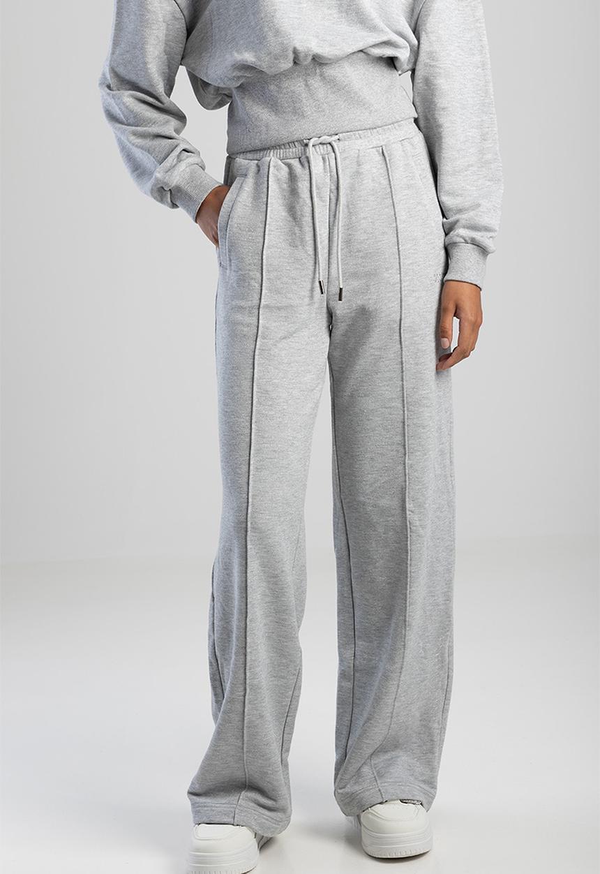 SISSY BOY - Fables: Glitter Fleece Wide Leg Sweat Pants - Light Grey Melange