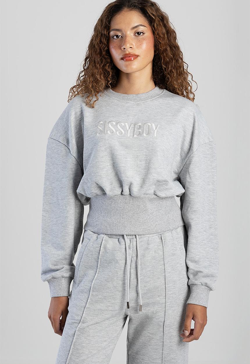 SISSY BOY - Fables: Glitter Fleece Sweat Top - Light Grey Melange
