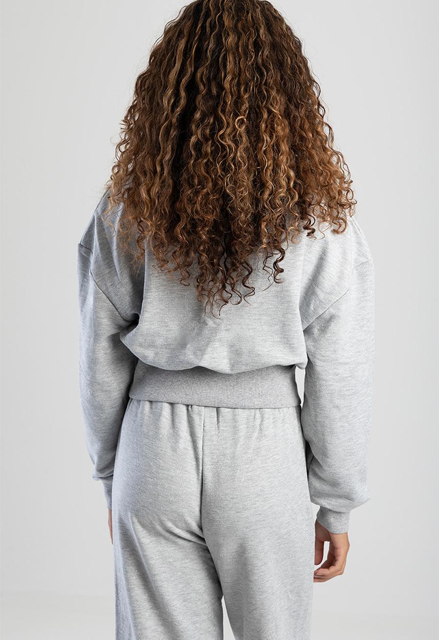 SISSY BOY - Fables: Glitter Fleece Sweat Top - Light Grey Melange