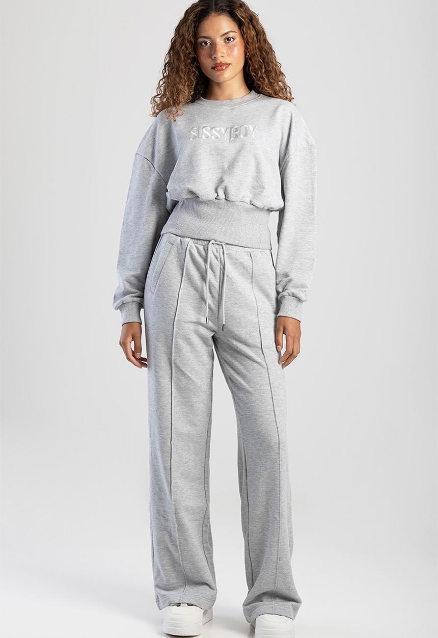 SISSY BOY - Fables: Glitter Fleece Sweat Top - Light Grey Melange