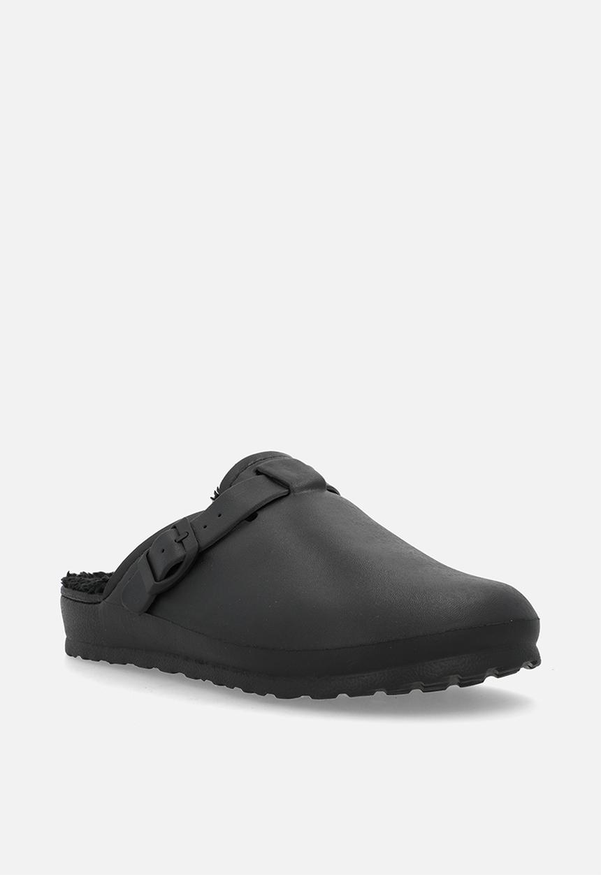 Hush Puppies - Soft desi fur mule - black