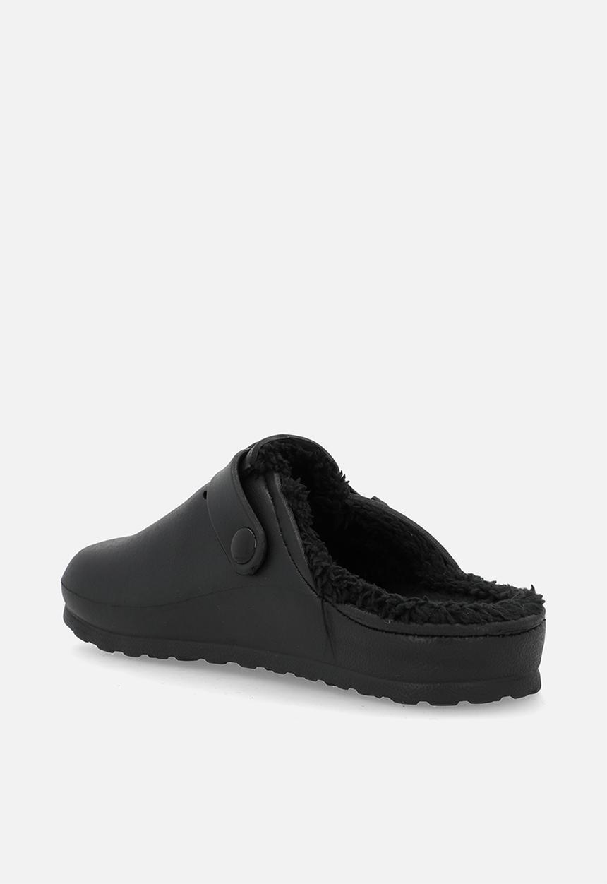 Hush Puppies - Soft desi fur mule - black