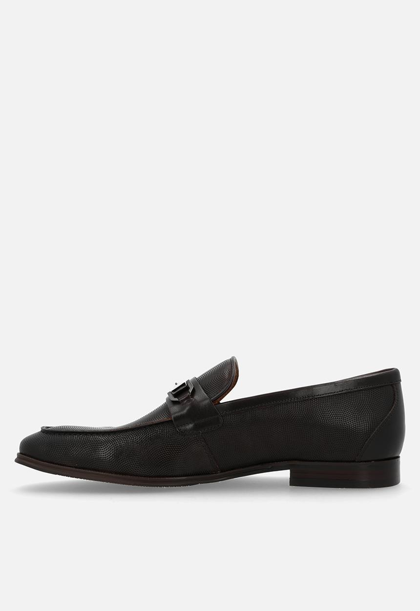 POLO - Textured horsebit penny loafer - brown