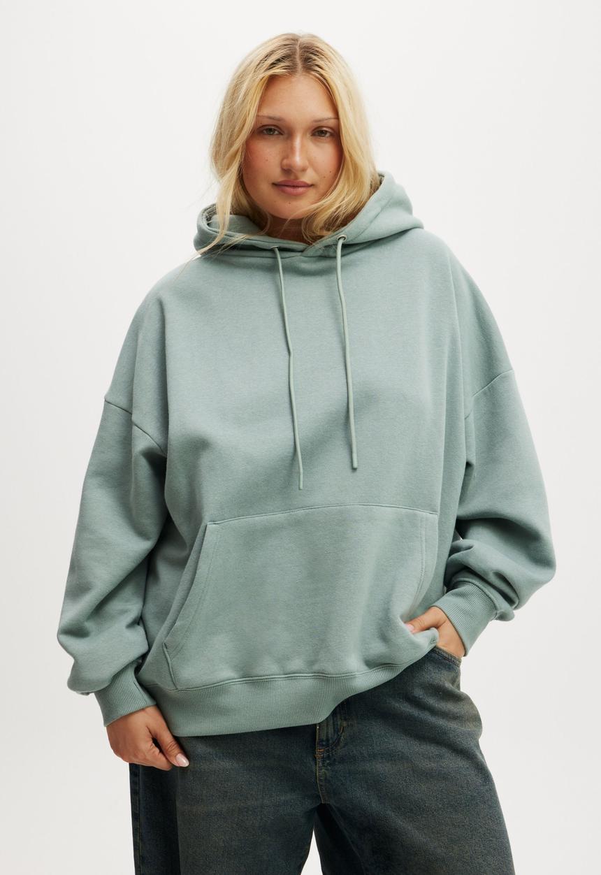 Cotton On - Classic fleece hoodie sweatshirt - dark sage