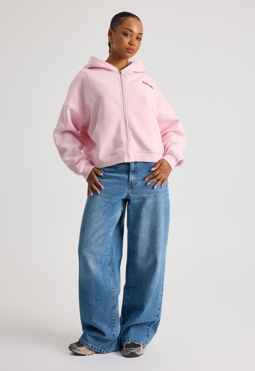 Stormy Zip Through Hoodie - Parfait Pink/Tlk Ltr Again & Again