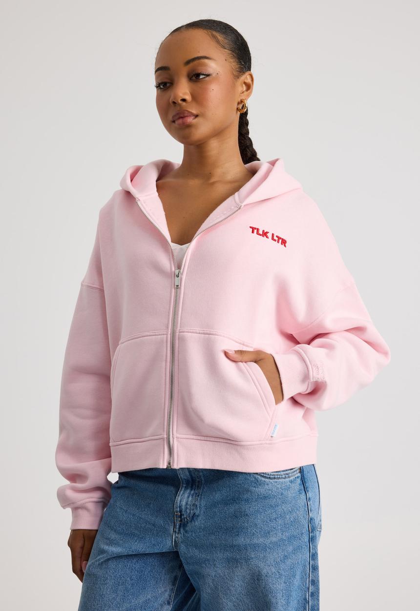 Stormy Zip Through Hoodie - Parfait Pink/Tlk Ltr Again & Again