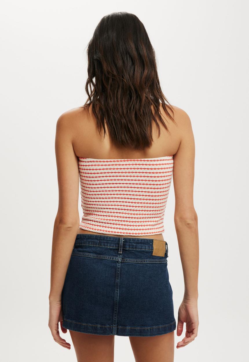 Cotton On - Micro pleat denim skirt - rinse blue