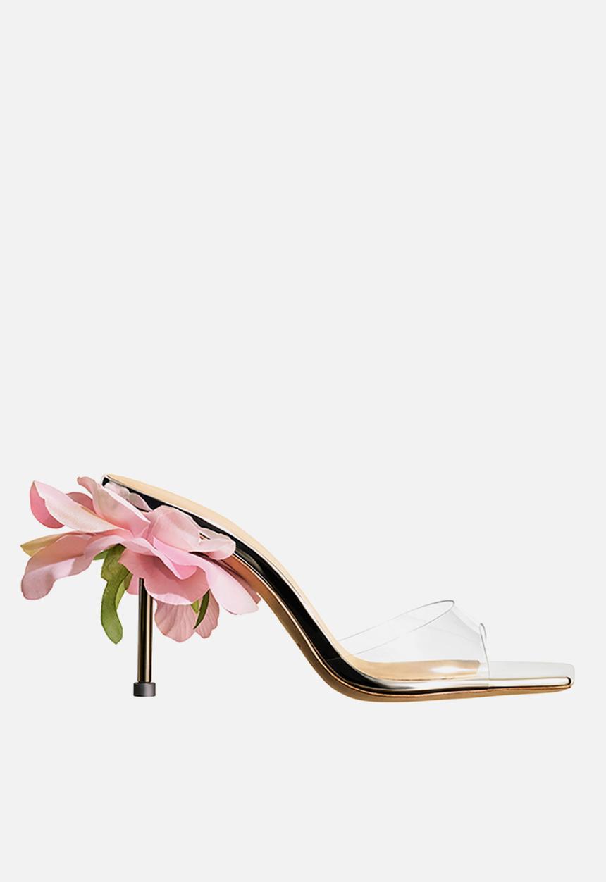 H&M - Magda Butrym H&M: Rose-appliquéd transparent-strap mules - coloured