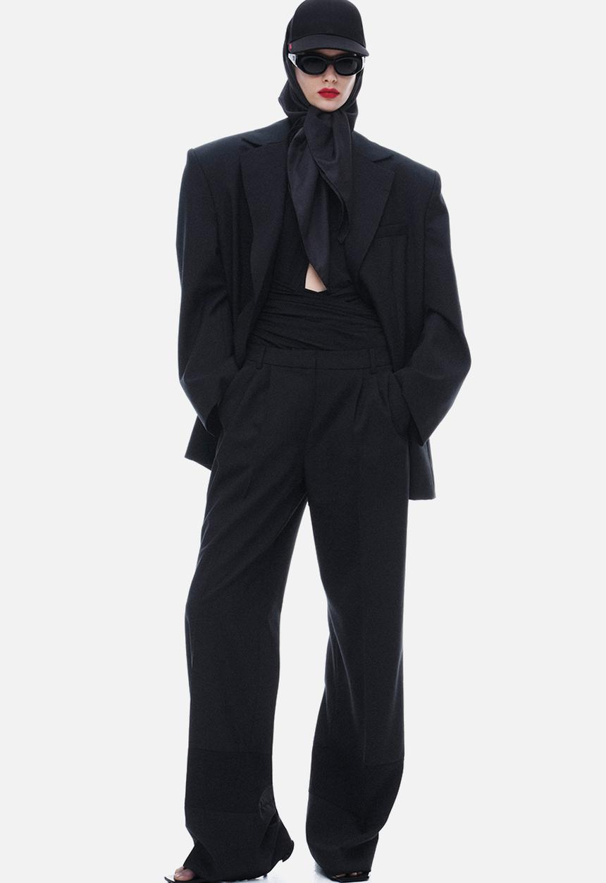 H&M - Magda Butrym H&M: Scarf cap - black