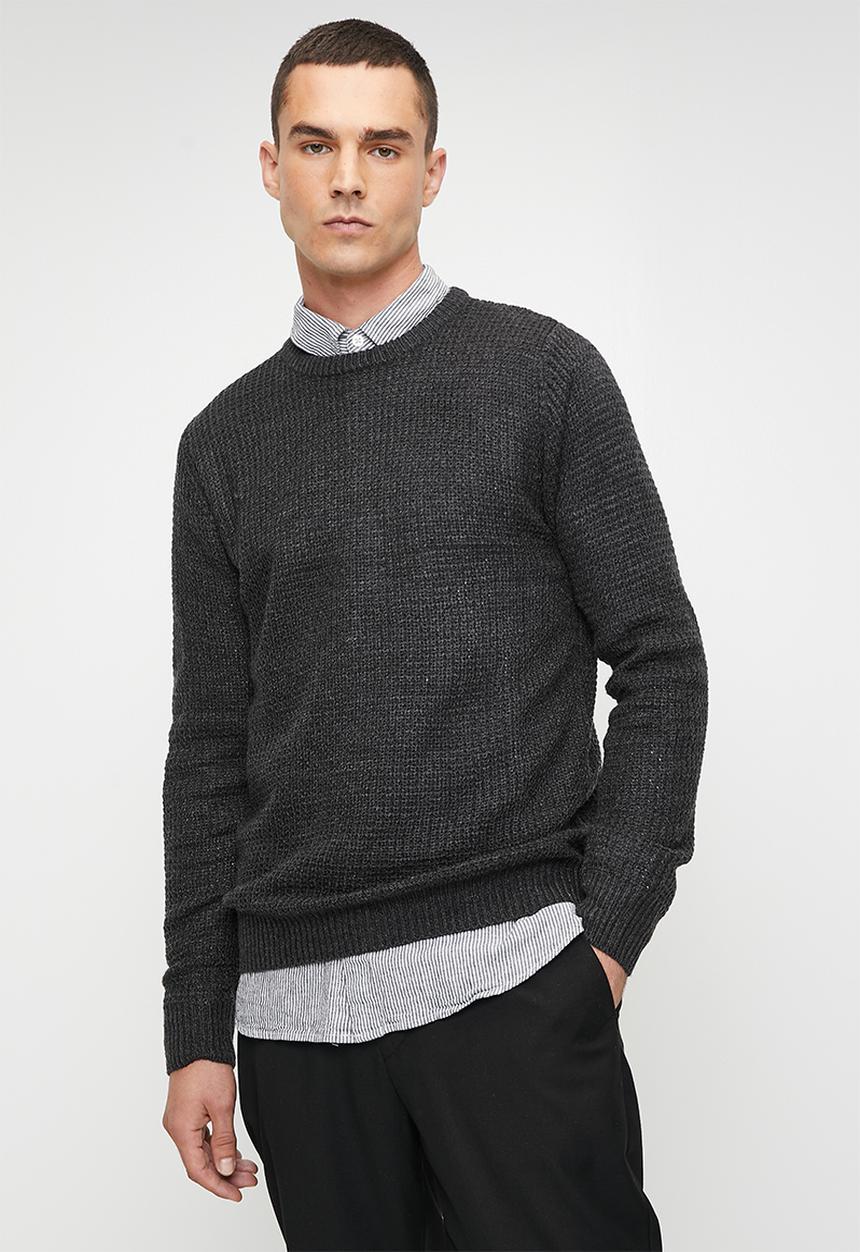 Brave Soul - Knitwear - Dark Charcoal Marl