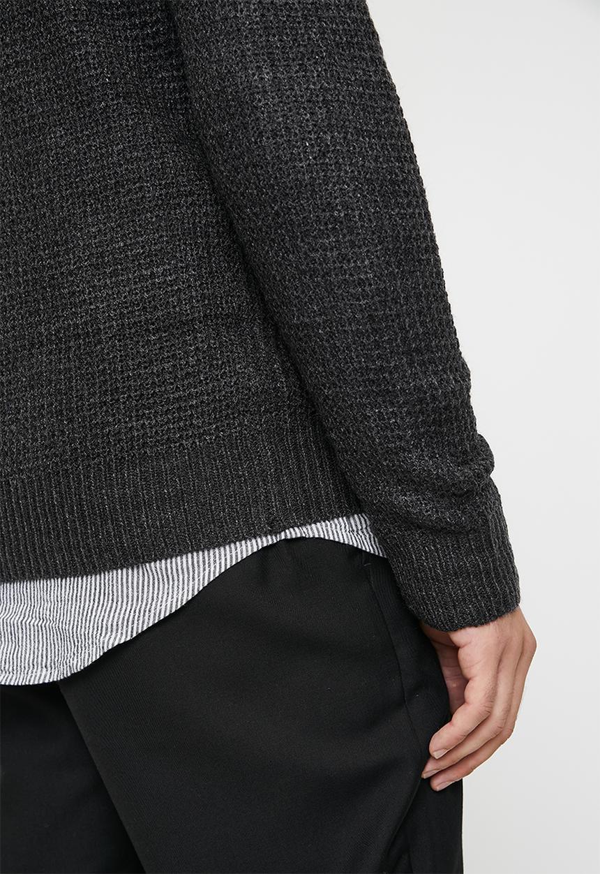 Brave Soul - Knitwear - Dark Charcoal Marl