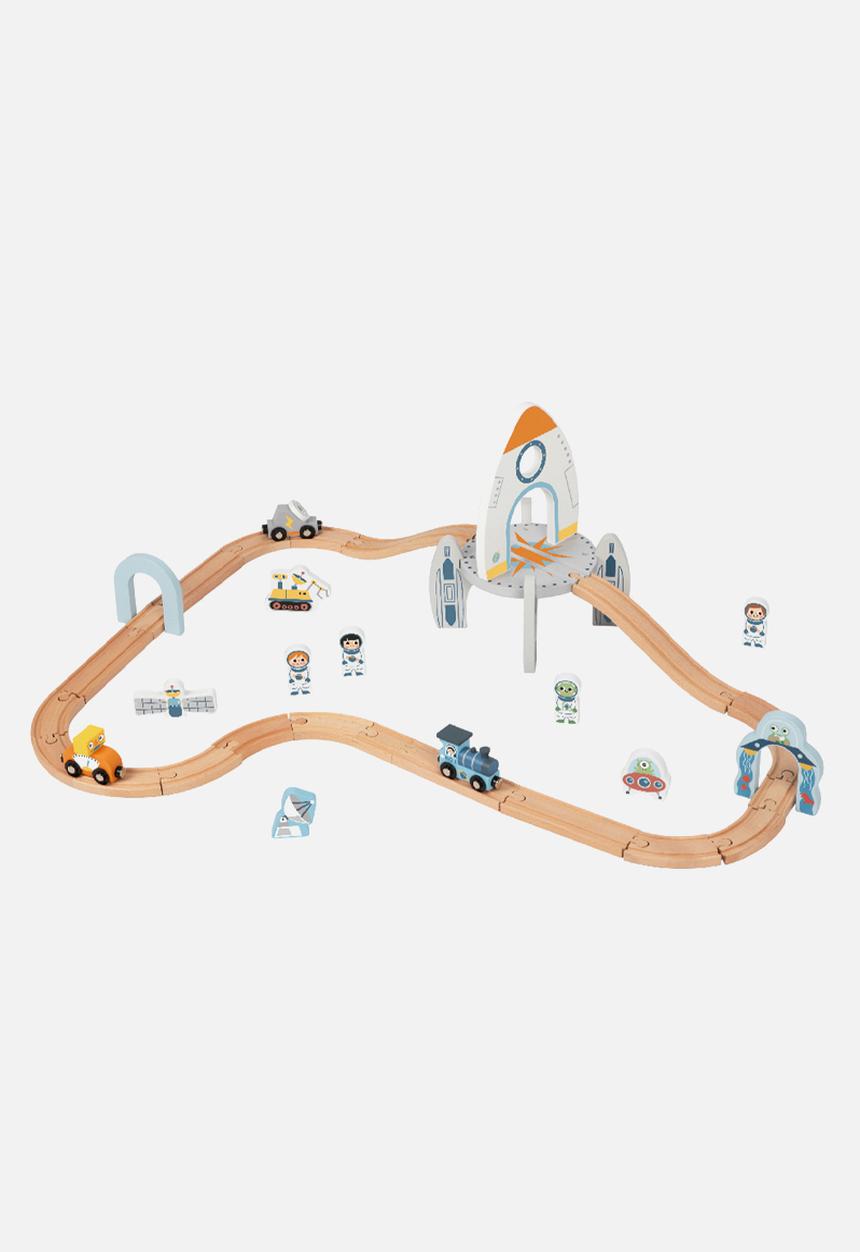 Greenbean Learning - Tookytoy - wooden space station train set - multi