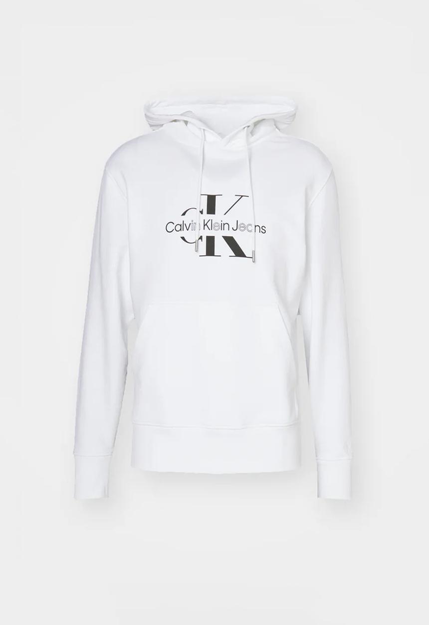 Calvin Klein - Disrupted Outline Monologo Hoody - Bright White