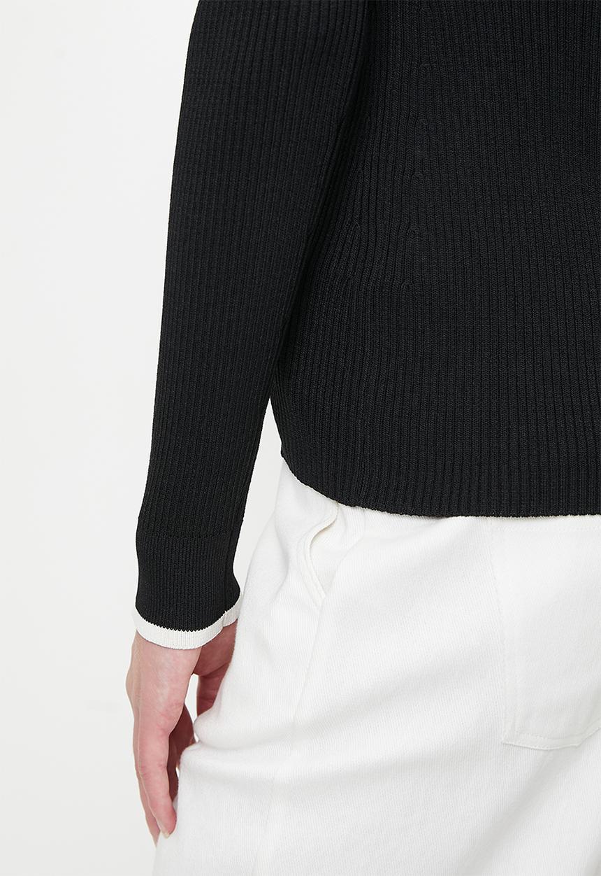 POLO - Wmn layla long sleeve knitted golfer - black