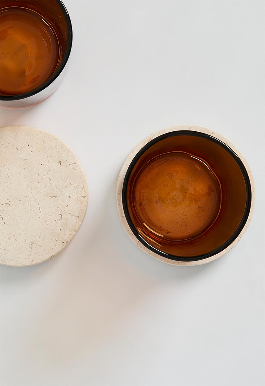 Sixth Floor - Travertine coaster set of 4 - Natural