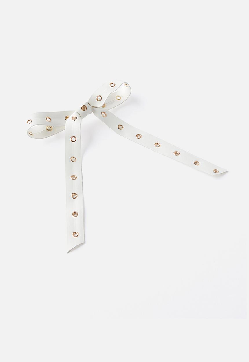 Rubi - Tilly hair bow- white/gold stud