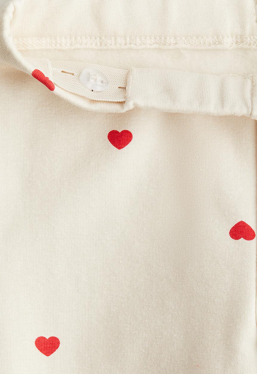 H&M - Brushed-inside leggings - cream hearts