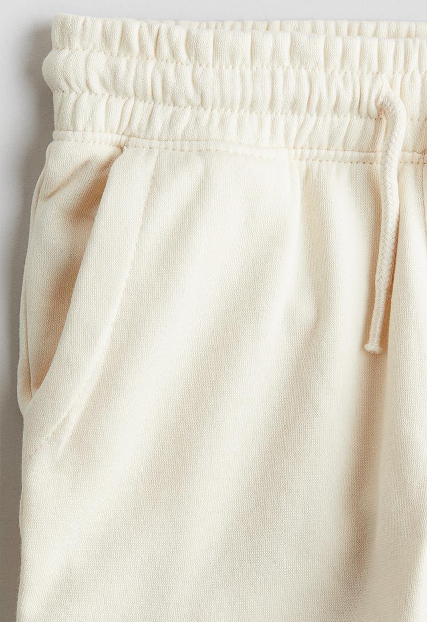 H&M - Brushed-inside cargo joggers - cream