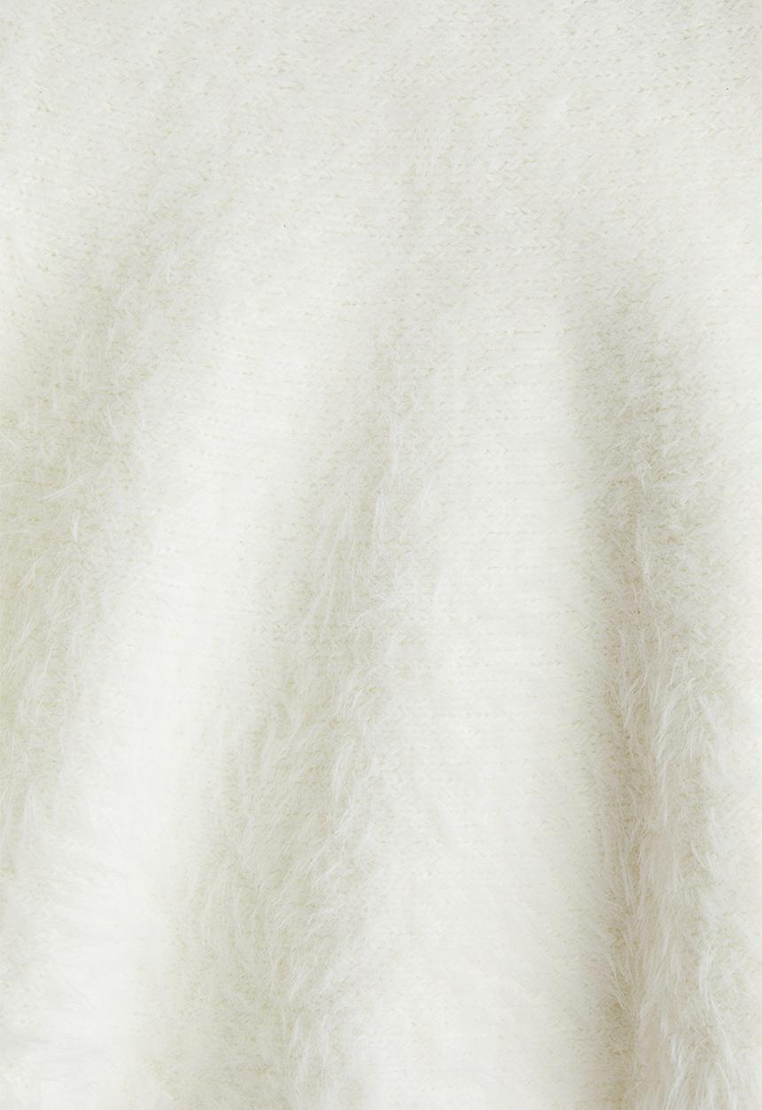 H&M - Brushed fine-knit skirt - white
