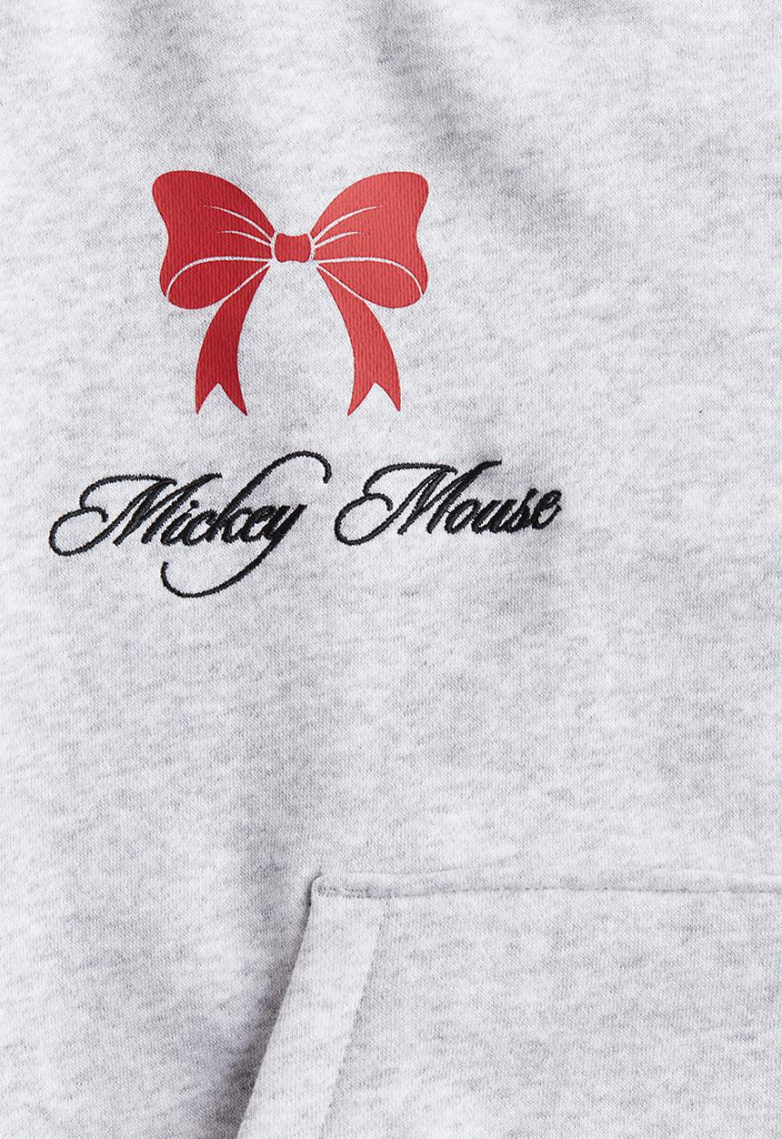H&M - Oversized printed hoodie - grey marl mickey mouse