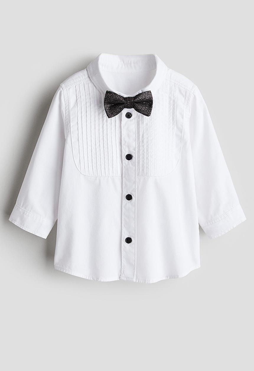 H&M - Tuxedo shirt and bow tie - white & black