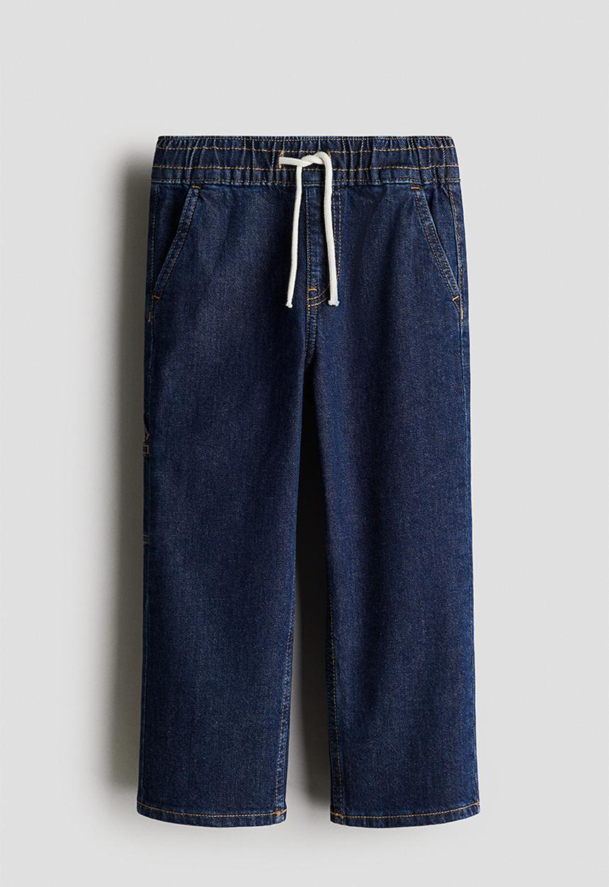 H&M - Cotton carpenter trousers - dark denim blue 
