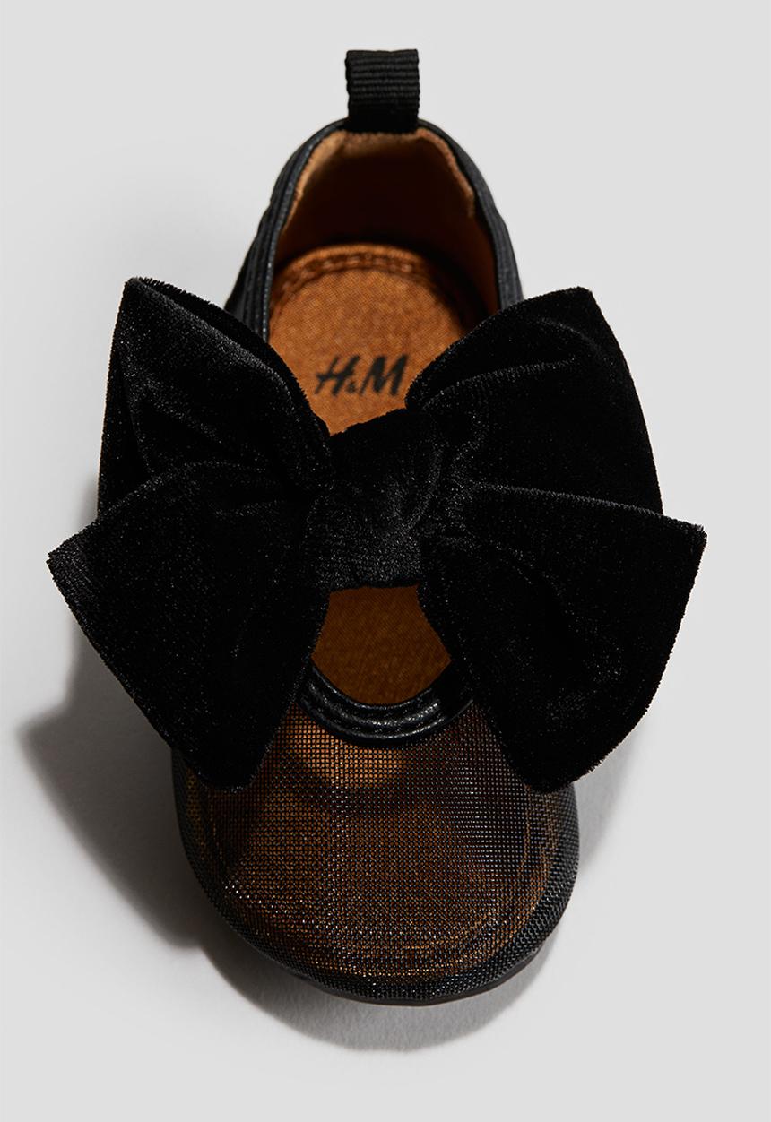 H&M - Velvet-bow ballet pumps - black