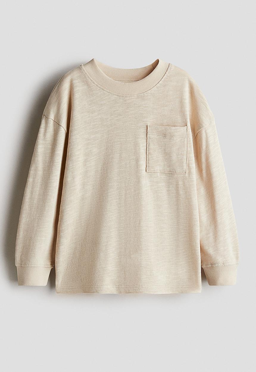 H&M - Long-sleeved jersey t-shirt - beige