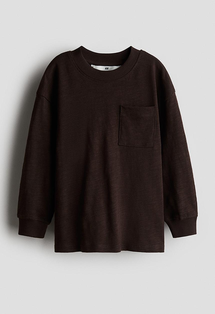 H&M - Long-sleeved jersey t-shirt - dark brown