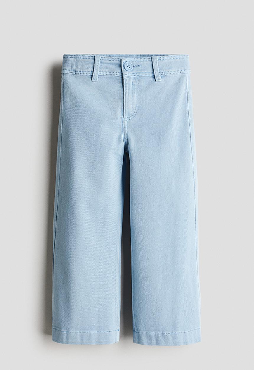 H&M - Wide leg twill trousers - light blue