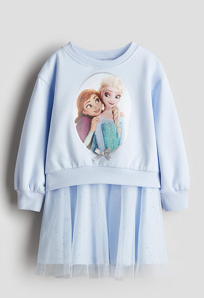 H&M - 2 piece sweatshirt and skirt set - light blue frozen