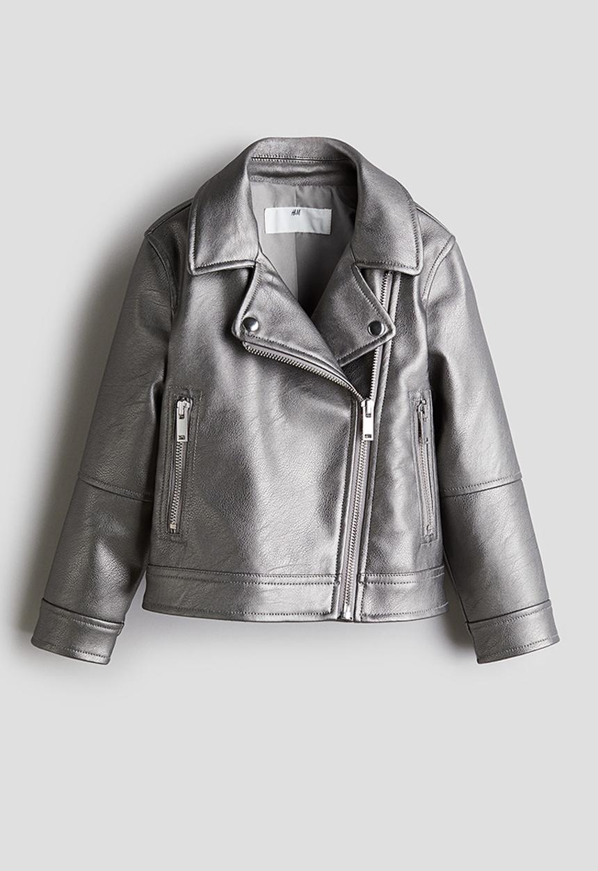 H&M - Biker jacket - silver-coloured