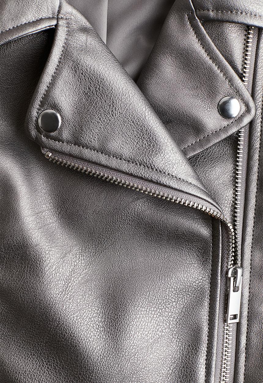 H&M - Biker jacket - silver-coloured