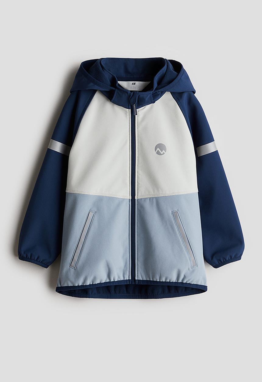 H&M - Water-resistant softshell jacket - blue block-coloured