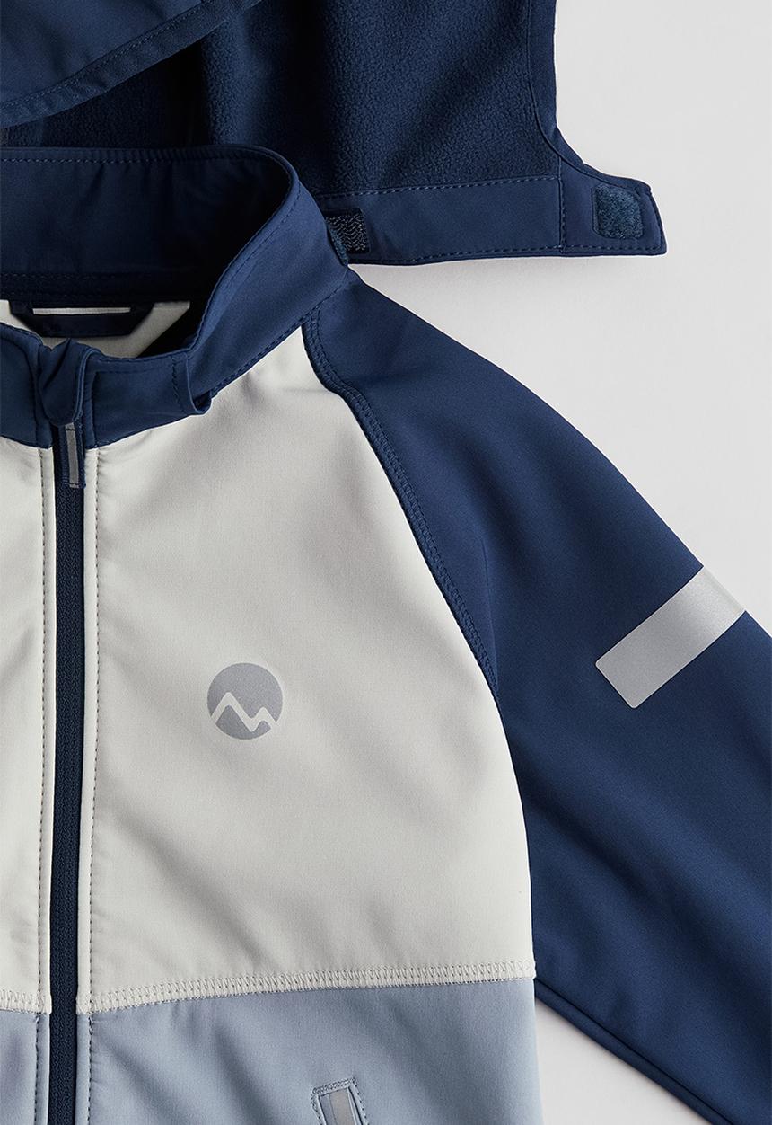 H&M - Water-resistant softshell jacket - blue block-coloured