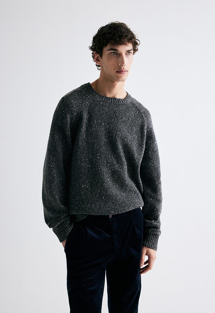 H&M - Regular fit wool-blend jumper - dark grey marl