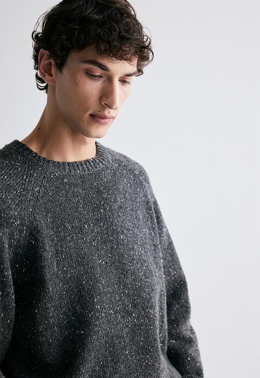 H&M - Regular fit wool-blend jumper - dark grey marl