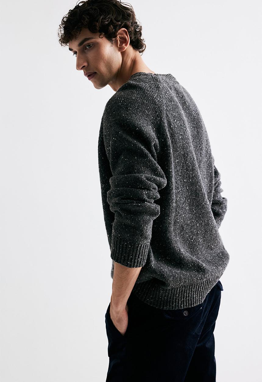 H&M - Regular fit wool-blend jumper - dark grey marl