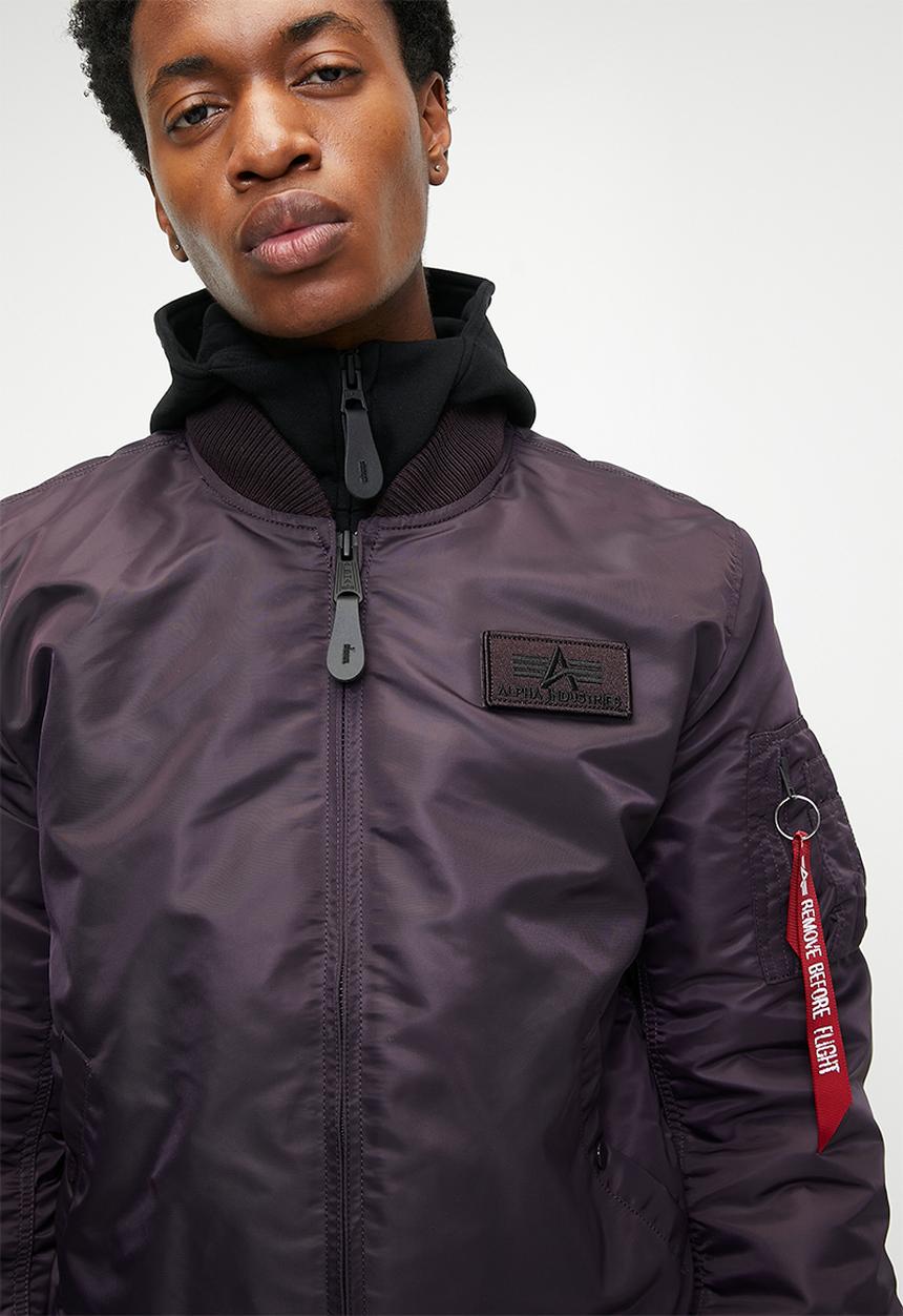 Alpha Industries - Detachable Hoodie Jacket - Plum