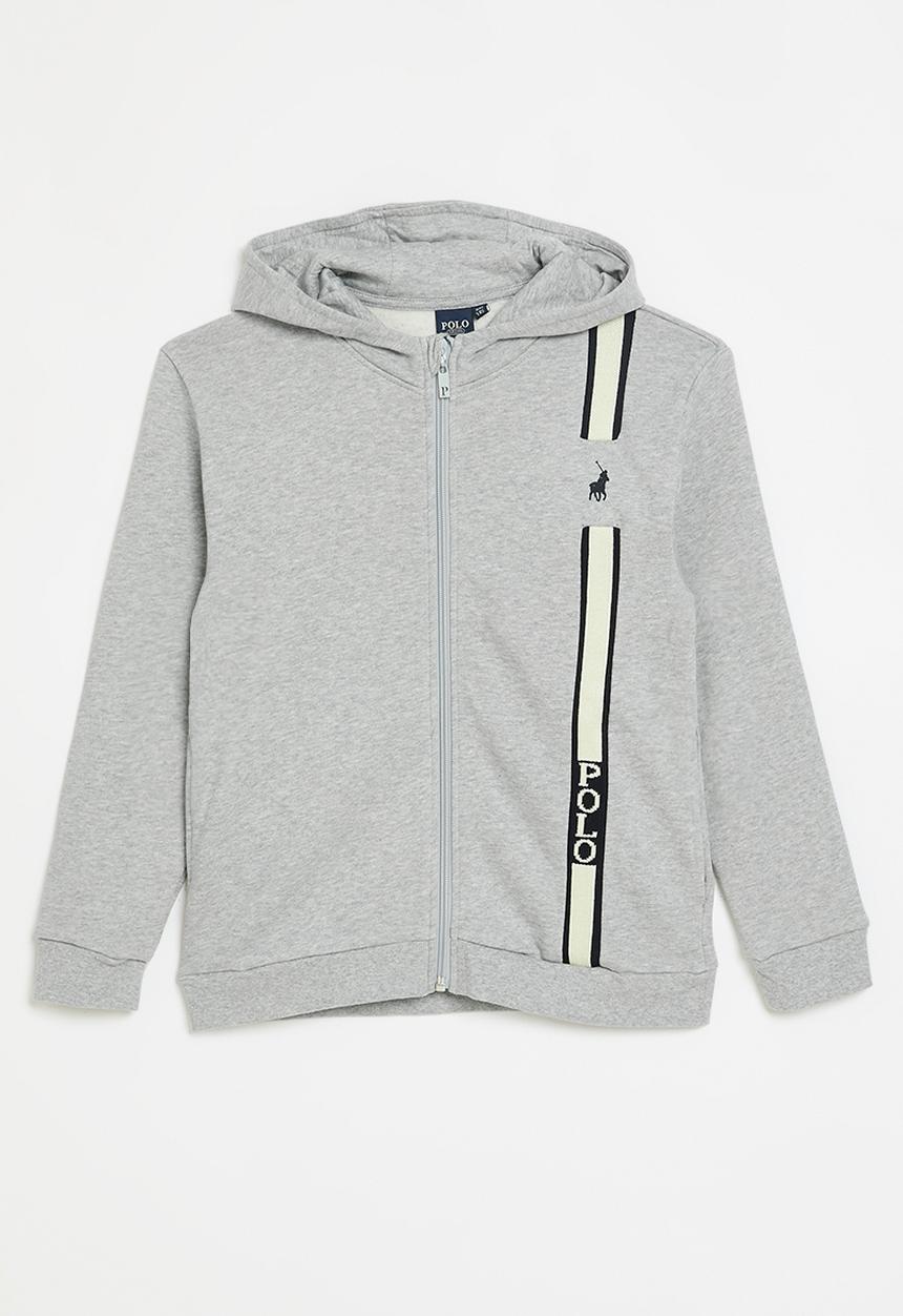 POLO - Boys gavin zip through hoody - grey