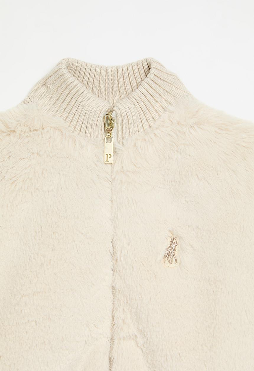 POLO - Girls ava kitty knitted jacket - birch