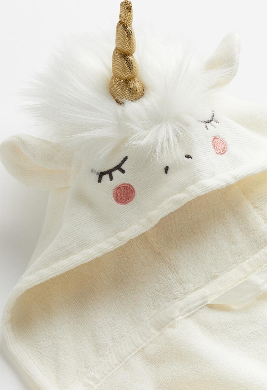 H&M - Hooded bath towel - white/unicorn