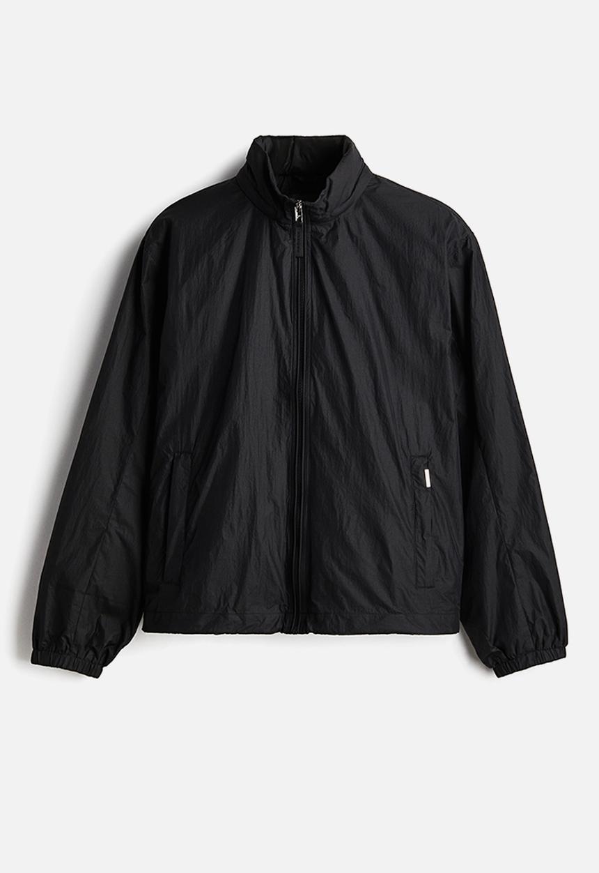 Regular fit water-repellent windbreaker - black - 1243045001