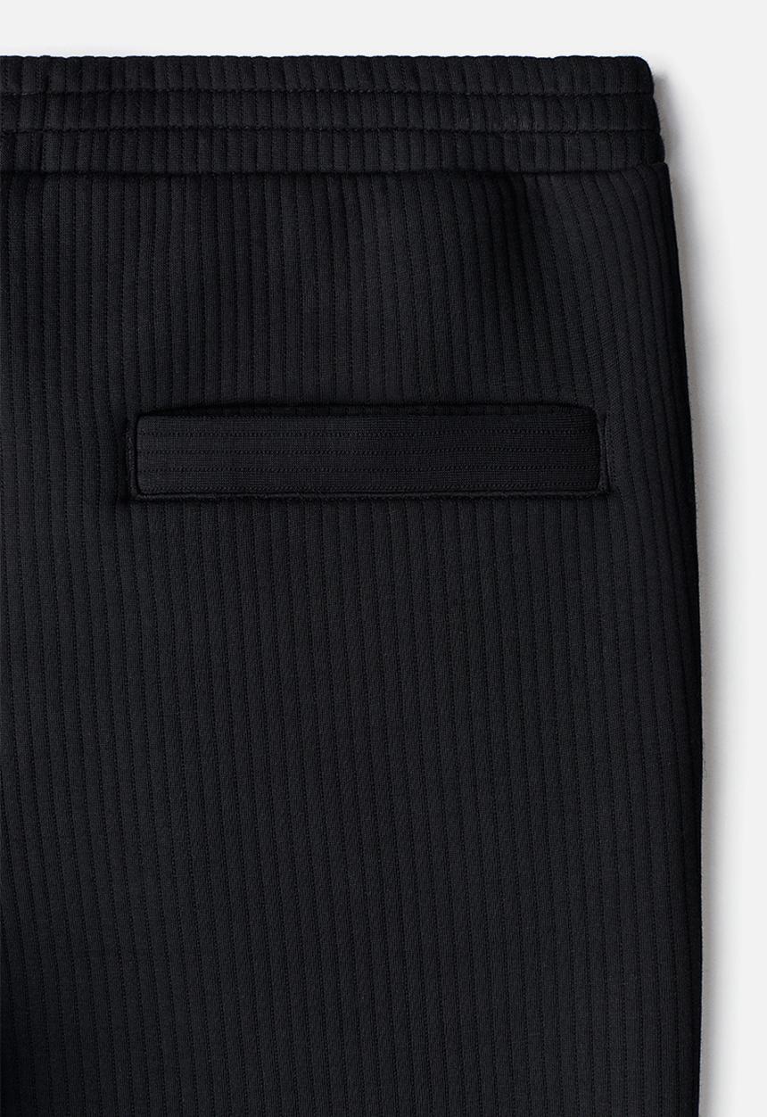 H&M - Regular fit ribbed joggers - black