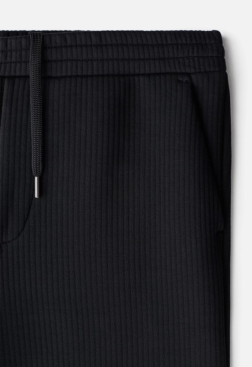 H&M - Regular fit ribbed joggers - black