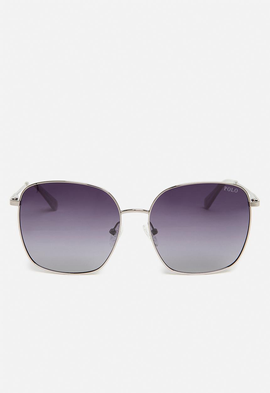 POLO - Avery Polarised Square Sunglasses 58mm - Silver