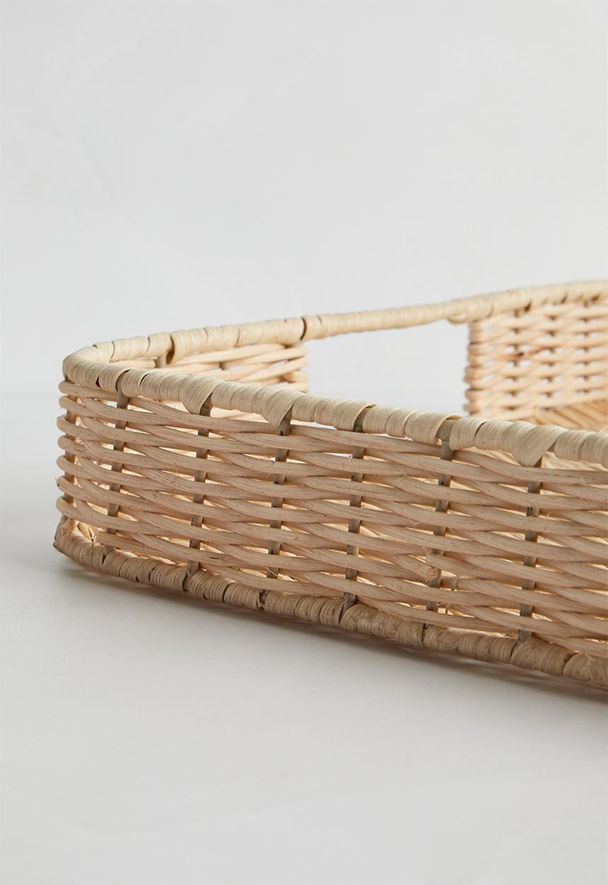 Sixth Floor - Square rattan serving tray - Natural