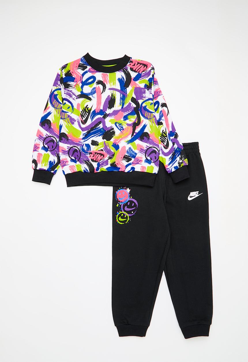 Nike - Nkb b nsw ey aop crew set - black