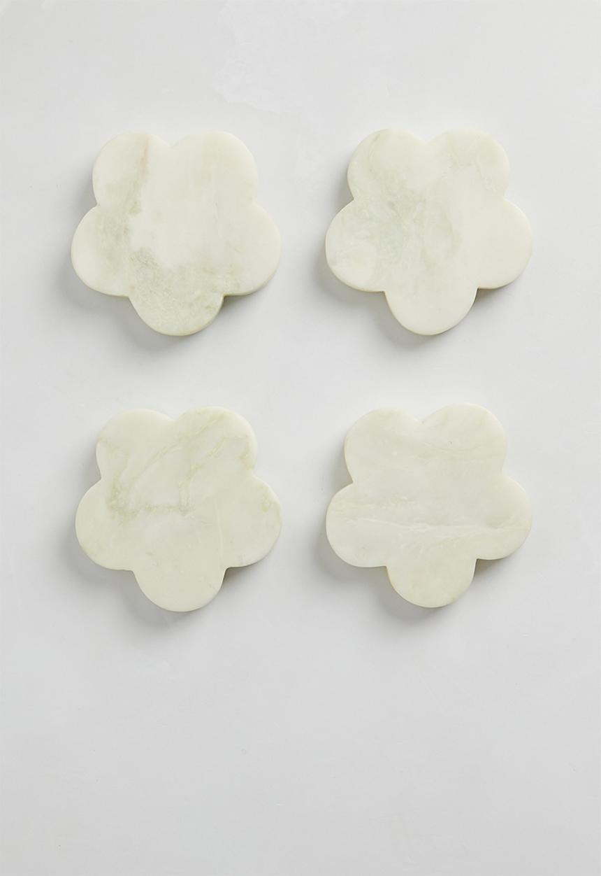 Sixth Floor - Daisy marble coaster set of 4 - Grey